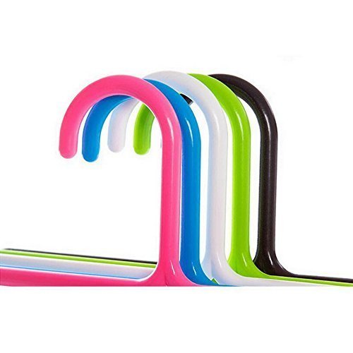 Inditradition 5 Layer Pant Cloth Hanger, Wardrobe Hanger | Space Saving Multi-Layer Design, Assorted Colour, Plastic (Pack Of 10